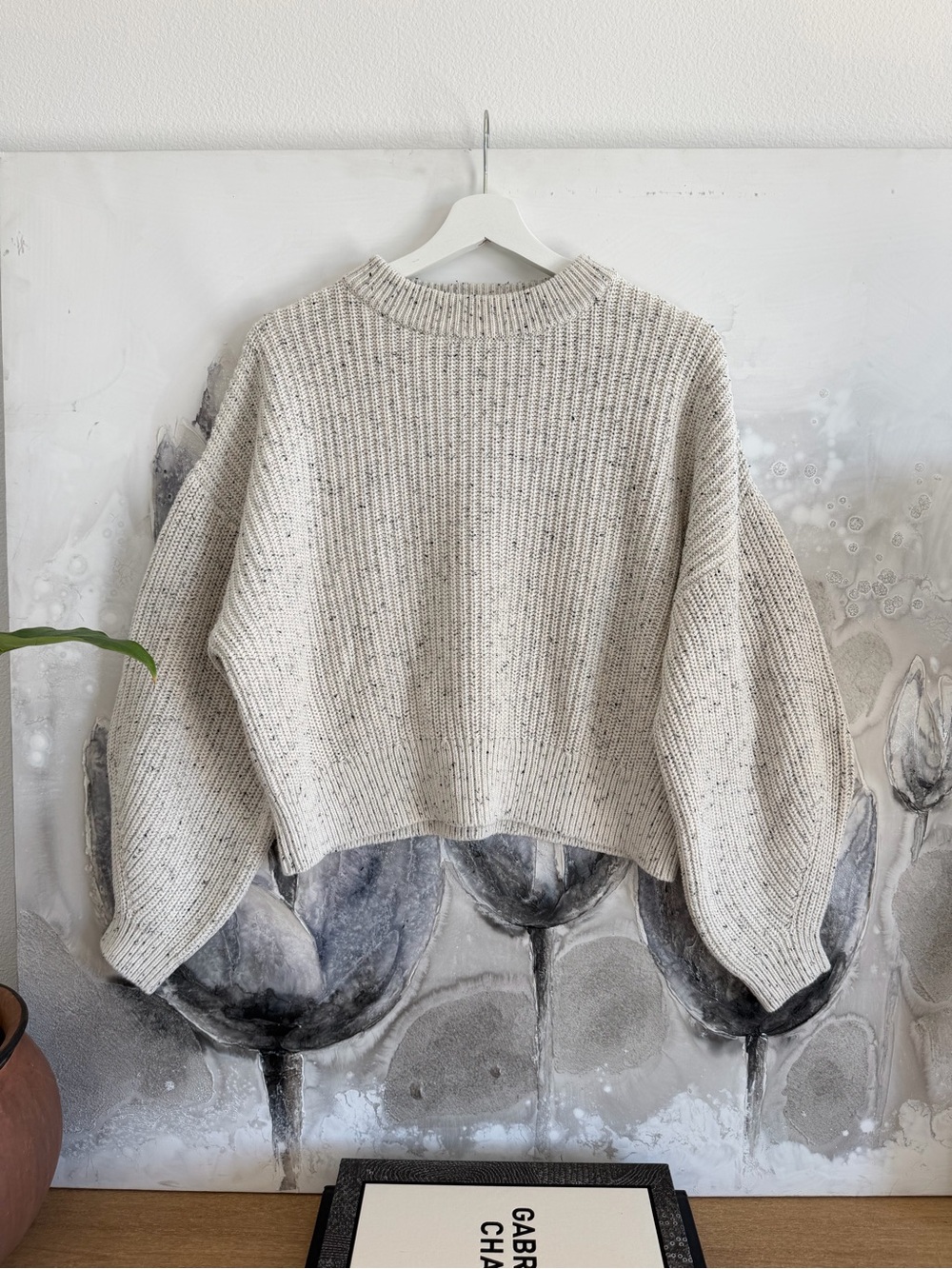 H&M Cream Speckled Crewneck Sweater